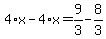 4%2Ax-4%2Ax=9%2F3-8%2F3