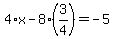 4%2Ax-8%283%2F4%29=-5