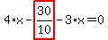 4%2Ax-highlight_red%28+30%2F10+%29-3%2Ax=0