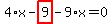 4%2Ax-highlight_red%28+9+%29-9%2Ax=0