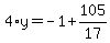 4%2Ay=-1%2B105%2F17