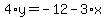 4%2Ay=-12-3%2Ax