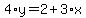 4%2Ay=2%2B3%2Ax