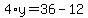 4%2Ay=36-12