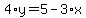 4%2Ay=5-3%2Ax