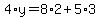 4%2Ay=8%2A2%2B5%2A3