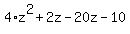 4%2Az%5E2%2B2z-20z-10