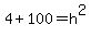 4%2B100=h%5E2