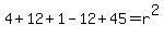 4%2B12%2B1-12%2B45=r%5E2