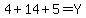 4%2B14%2B5=Y