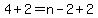4%2B2=n-2%2B2