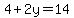 4%2B2y=14