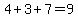 4%2B3%2B7=9