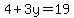 4%2B3y=19