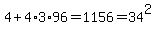 4%2B4%2A3%2A96=1156=34%5E2