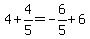 4%2B4%2F5=-6%2F5%2B6