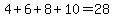 4%2B6%2B8%2B10=28