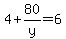 4%2B80%2Fy+=+6