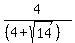4%2F%28%284%2Bsqrt%2814%29%29%29