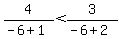 4%2F%28-6%2B1%29%3C3%2F%28-6%2B2%29