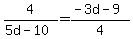 4%2F%285d-10%29=%28-3d-9%29%2F4
