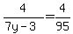 4%2F%287y+-+3%29=4%2F95