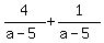 4%2F%28a-5%29+%2B+1%2F%28a-5%29
