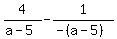 4%2F%28a-5%29-1%2F%28-%28a-5%29%29