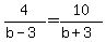 4%2F%28b+-+3%29+=+10%2F%28b+%2B+3%29