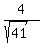 4%2F%28sqrt%2841%29%29