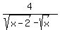 4%2F%28sqrt%28x-2%29-sqrt%28x%29%29