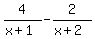 4%2F%28x%2B1%29-2%2F%28x%2B2%29