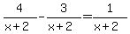 4%2F%28x%2B2%29+-+3%2F%28x%2B2%29+=+1%2F%28x%2B2%29