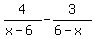 4%2F%28x-6%29+-+3%2F%286-x%29