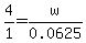 4%2F1=w%2F0.0625