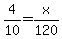 4%2F10+=+x+%2F120