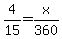 4%2F15=x%2F360