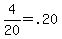 4%2F20=.20