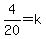 4%2F20=k