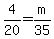 4%2F20+=+m%2F35