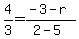 4%2F3=%28-3-r%29%2F%282-5%29