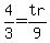 4%2F3=+tr%2F9