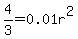 4%2F3+=+0.01r%5E2
