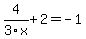 4%2F3x++%2B++2+=+-1