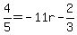 4%2F5=-11r-2%2F3