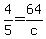 4%2F5+=+64%2Fc