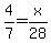 4%2F7=x%2F28