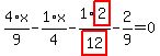 4%2F9%2Ax-1%2F4%2Ax-1%2Fhighlight_red%28+12+%29%2Ahighlight_red%28+2+%29-2%2F9=0
