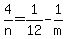 4%2Fn+=+1%2F12+-+1%2Fm