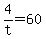 4%2Ft+=+60